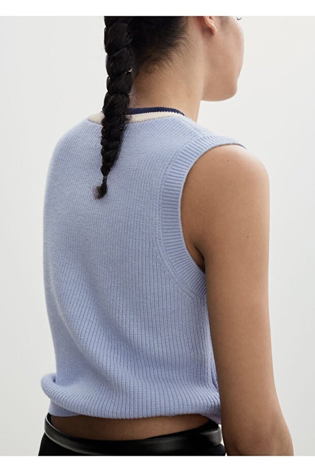 Kontrast V yakalı yelek - 4