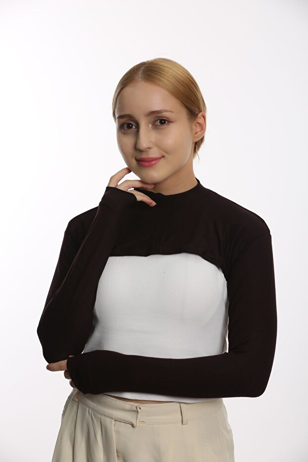 Neck Collar Sleeve-Bitter Brown