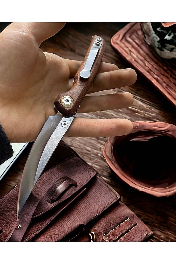 Üstün Kaliteli Bıçak Çakı Kamp Avcı Bıçağı Mutfak Bıçak El Yapımı Vidalı 20 Cm Kişiye Özel Isim - 2