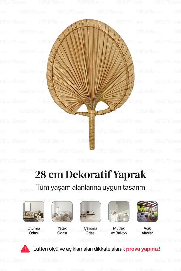 Bohem Palmiye Yaprağı, Japon Yelpazesi 19x28 Cm, Duvar Dekorasyon, Duvar Süsü, Iskandinav, Modern, - 7