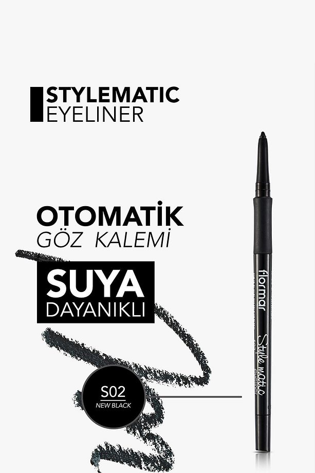 Suya Dayanıklı Asansörlü Göz Kalemi(YOĞUN SİYAH)-stylematic Eyeliner-s02newblack-8690604190492 - 6