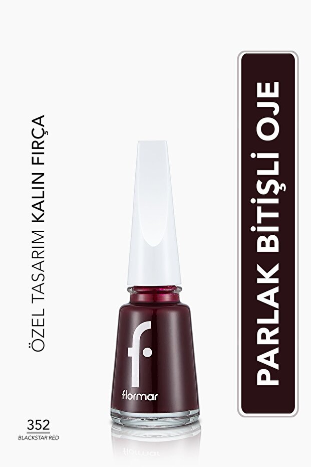 Flormar Klasik Parlak Bitişli Yüksek Pigmentli Oje -nail Enamel- 352 Blackstar Red New- 8682536035934