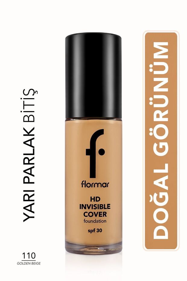 Doğal Bitişli Fondöten- Invisible Cover Hd Fdt. - 110 Golden Beige - 8682536059152 - 1