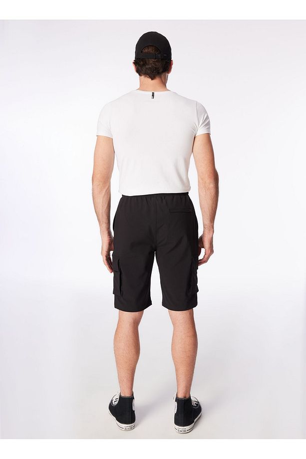 Siyah Erkek Lastikli Basic Su Itici - Bi Strech Bermuda Şort F4sm-sht 0265 - 7