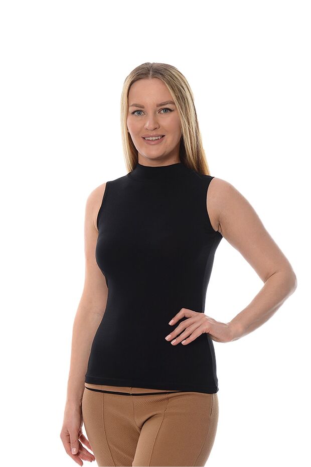 قميص داخلي بدون كم نصف ياقة مدورة - - 4