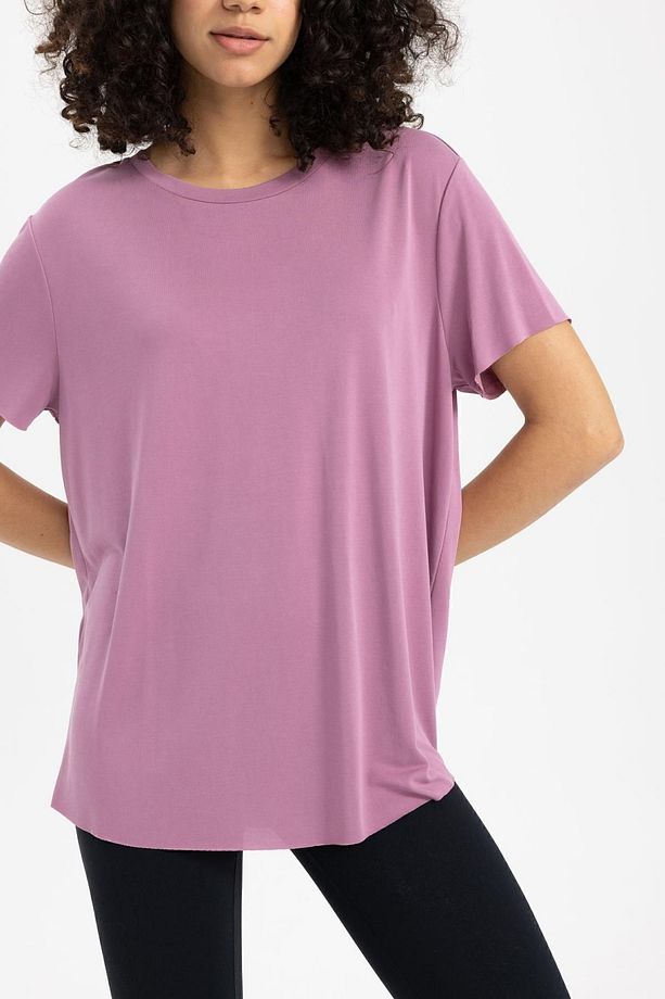 Fit Oversize Modal Bisiklet Yaka Sporcu Kısa Kollu Tişört B5536ax24sp - 7