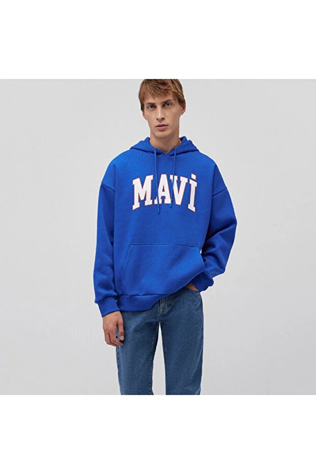 Logo Baskılı Kapüşonlu  Sweatshirt - 1