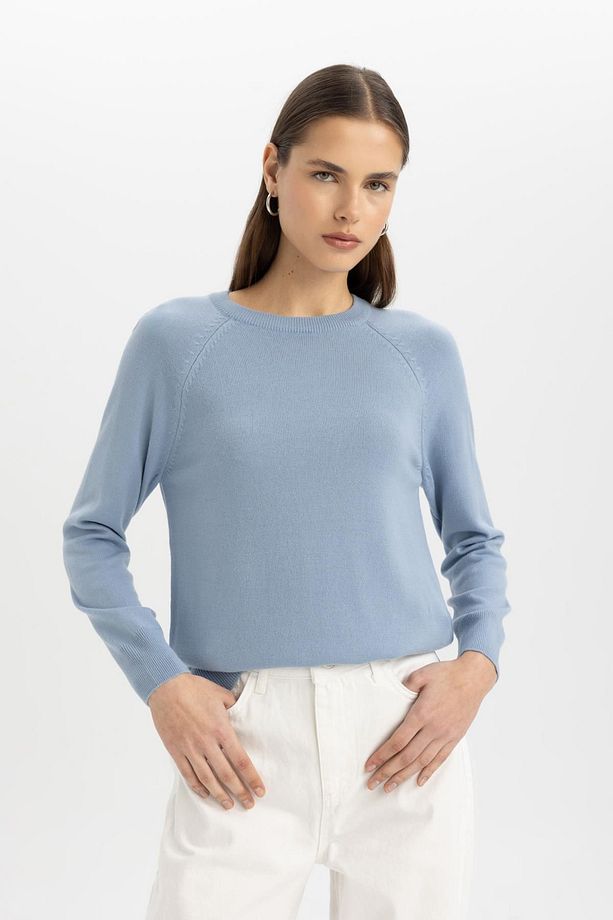 Regular Fit Yumuşak Dokulu Bisiklet Yaka Basic Düz Triko Kazak I6913az24wn - 3