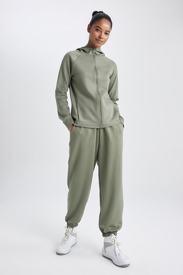 Fit Oversize Fit Çift Cepli Jogger Paça Standart Skuba Dalgıç Kumaş Pantolon - 1