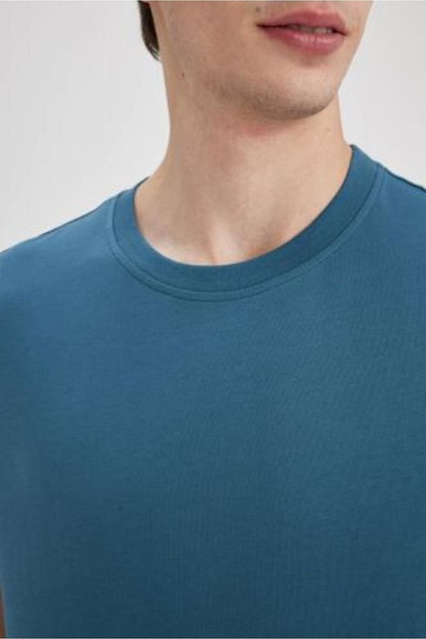 %100 Pamuk New Regular Fit Bisiklet Yaka Basic Düz Kısa Kollu Tişört V7699az24sp - 4