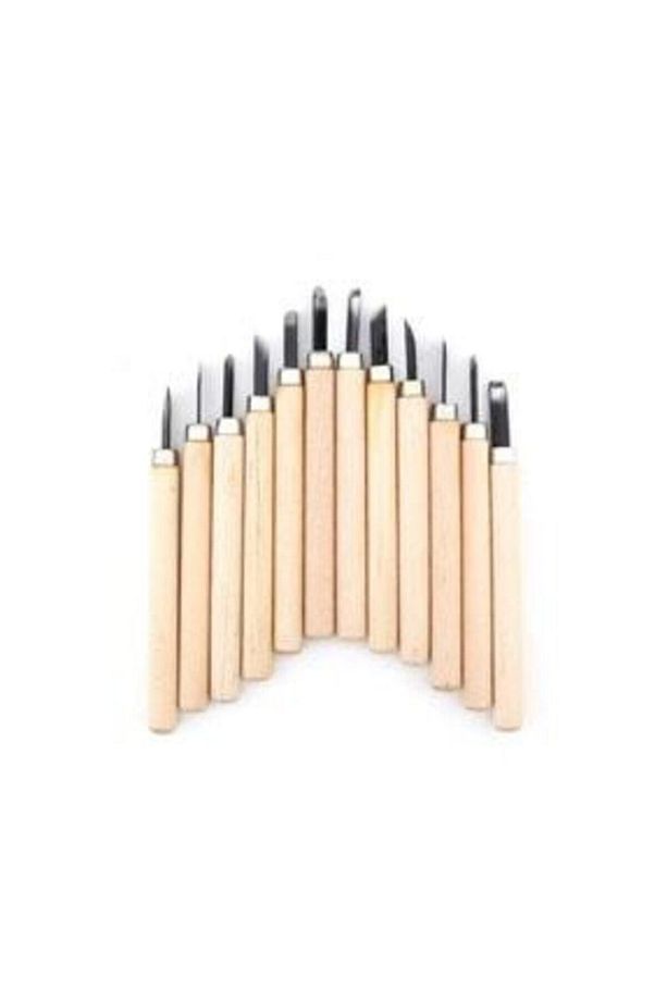 12 Parça Ahşap Oyma Set Ağaç Oyma Set Kalem Set Iskarpela - 4