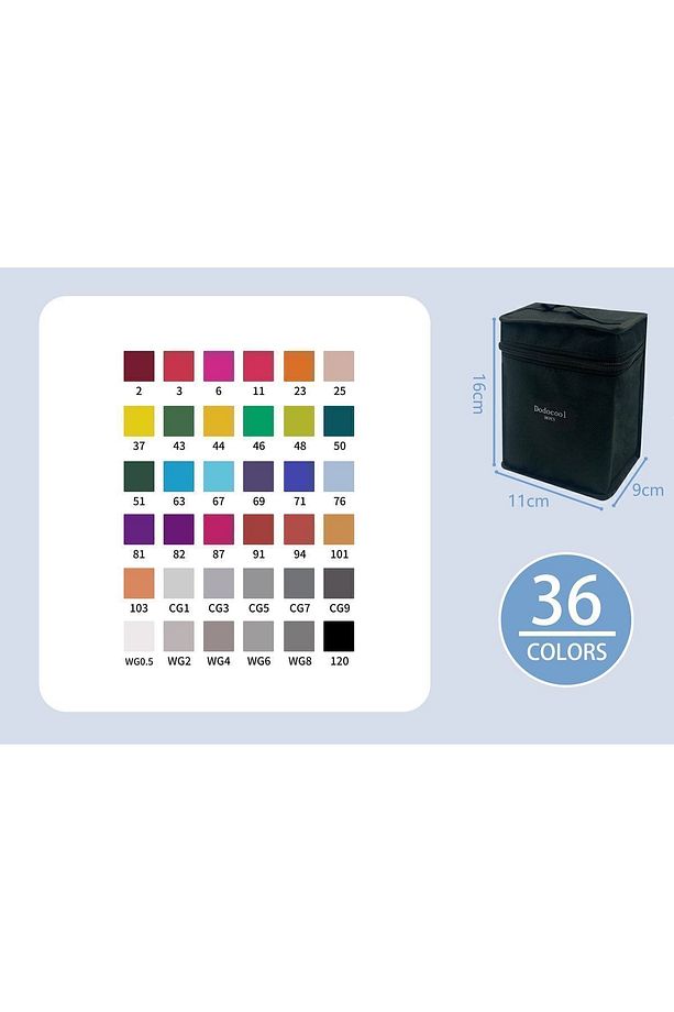 36’lı Çift Uçlu Touch Marker Art Tasarım Kalem Seti Stand Ve Çanta Hediyeli Ithal Ürün - 3