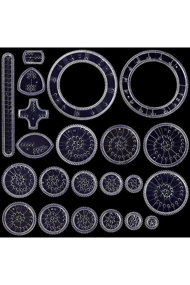 22 Adet 3 Boyutlu Çizim Şablonları Spiral Spirograph Geometrik Cetvel Seti Çocuk Zeka Eğitim Oyuncak - 3