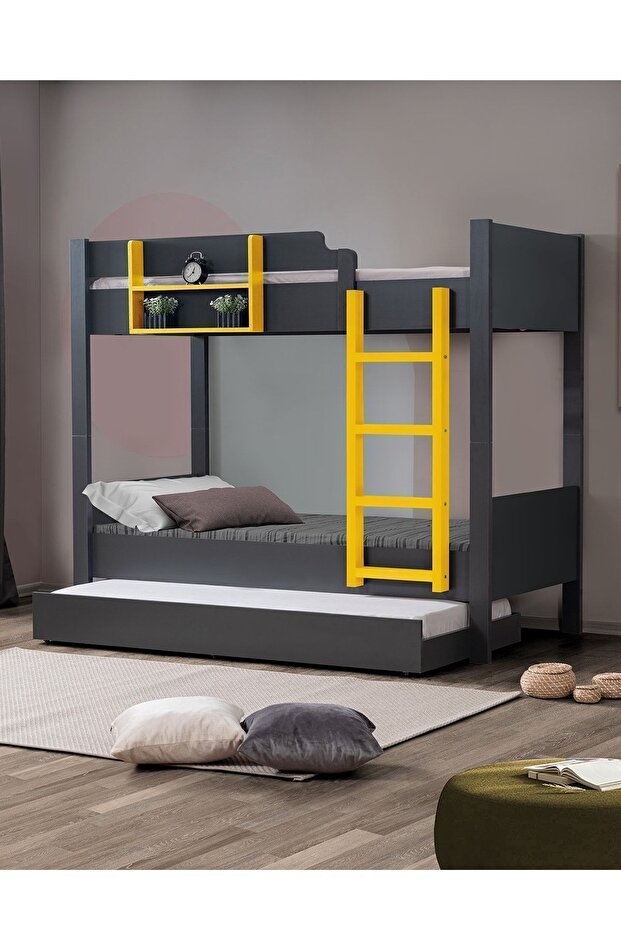 Ranza, Asya Ayrılabilir Yavrulu Ranza Antrasit - Sarı - 1