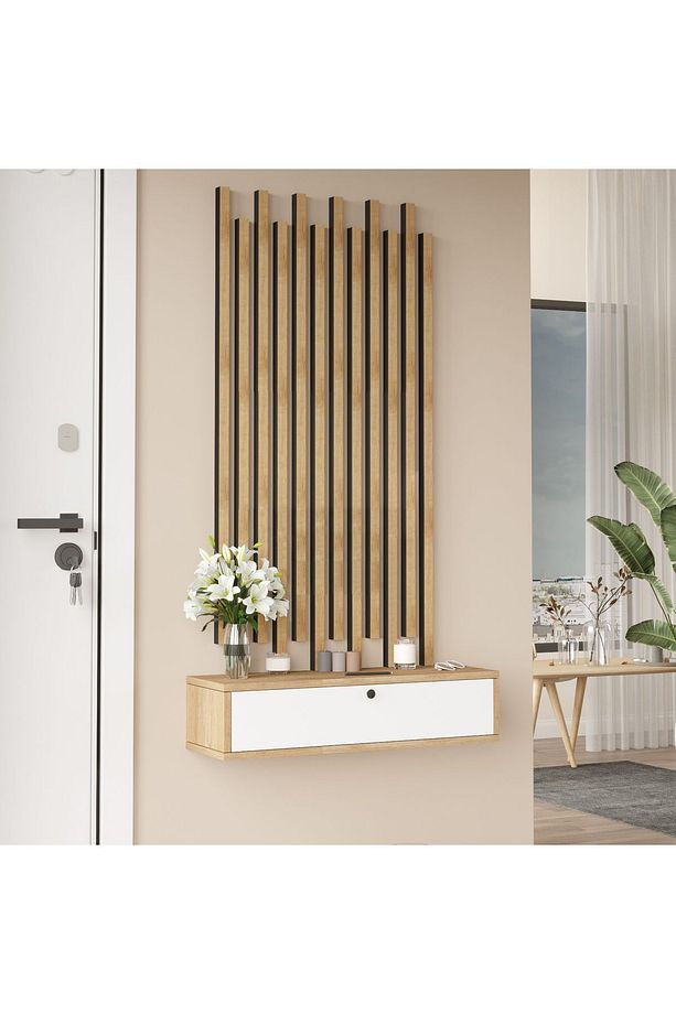Cosmia Ahşap Çıtalı Dresuar Set Hol Antre CS3-SW - 3