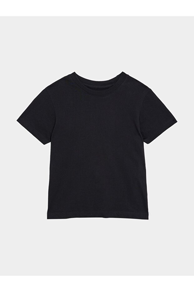 Solid Cotton Round Neck T-Shirt - 5