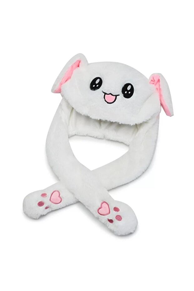 قبعة أرنب قطيفة مع آذان متحركة - 6