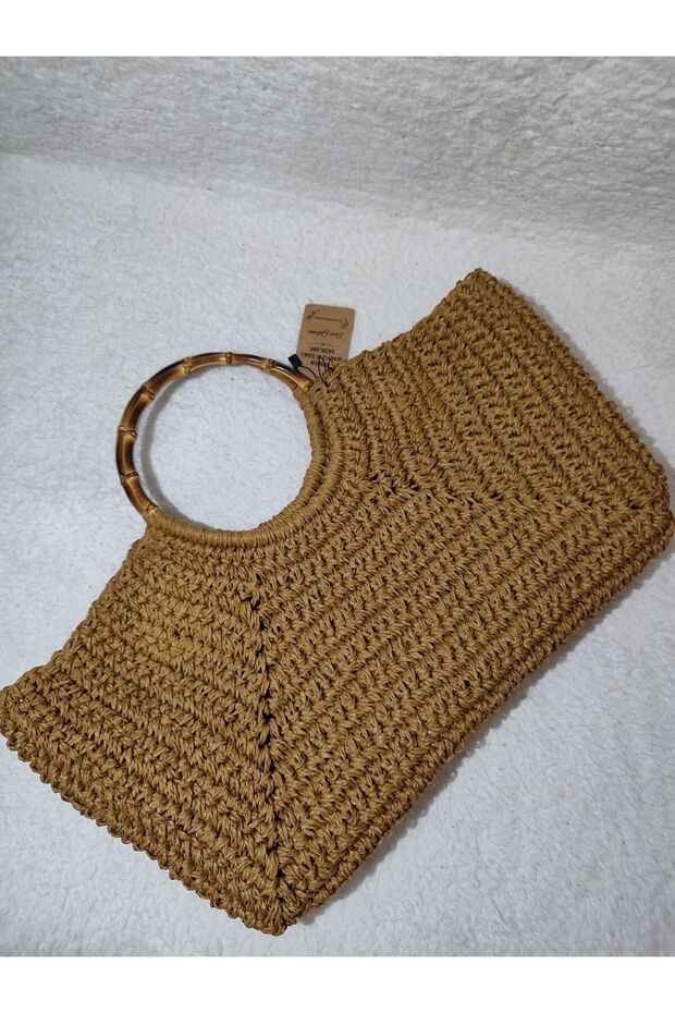 Gerçek bambu hasır çanta - 3