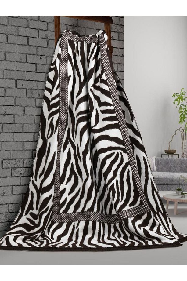 Petra Tek Kişilik Zebra Desen Battaniye | Tv Battaniyesi 150x200 - 1