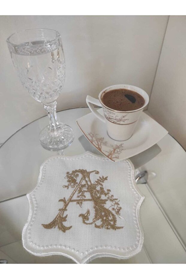 Letter Cocktail Napkin Gold "a" Letter Single