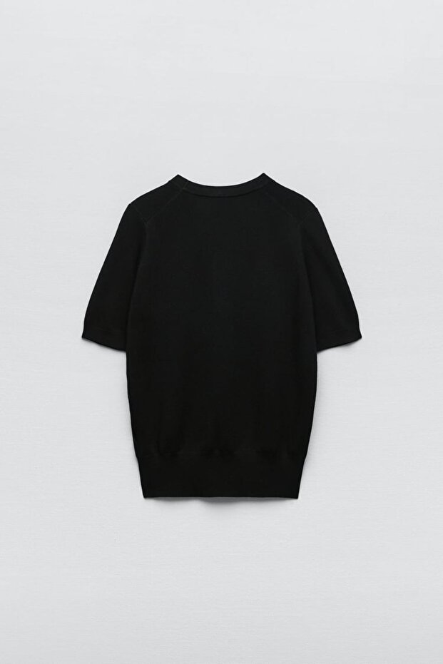 Basıc Kısa Kolu Triko Kazak - 2