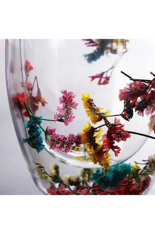 Flower Cup Çift Cidarlı Çiçekli Bardak Boraksilat 250ml. - 3