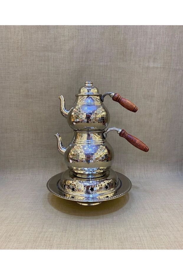 Osmanlı Ocaklı Bakır Çaydanlık Seti - 2
