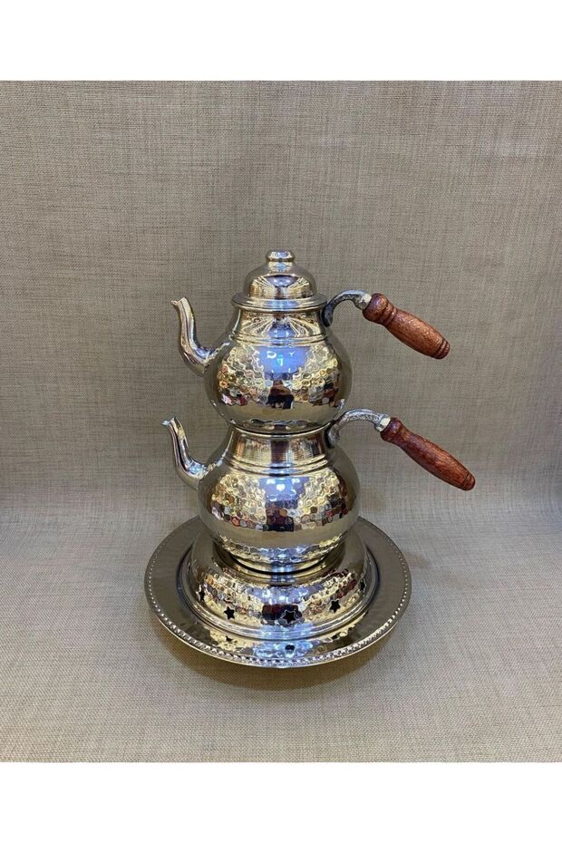 Osmanlı Ocaklı Bakır Çaydanlık Seti - 1