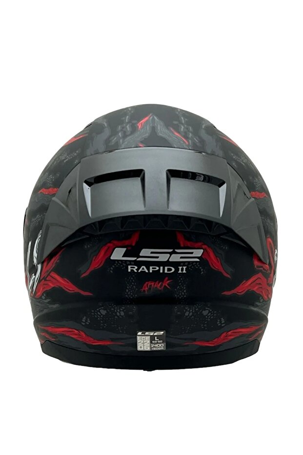 RAPID 2 RACE KAIJU MAT SİYAH-KIRMIZI KASK - 3