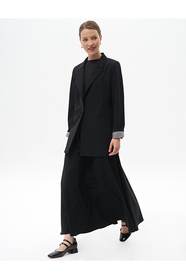 Basic Kloş Etek Siyah - 2