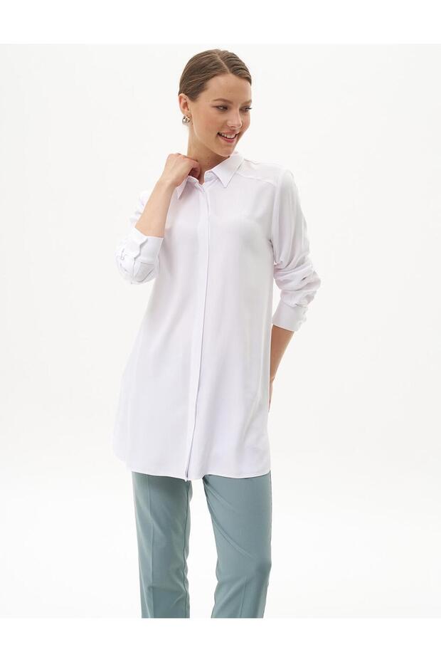 Optical White Hidden Basic Tunic - 6
