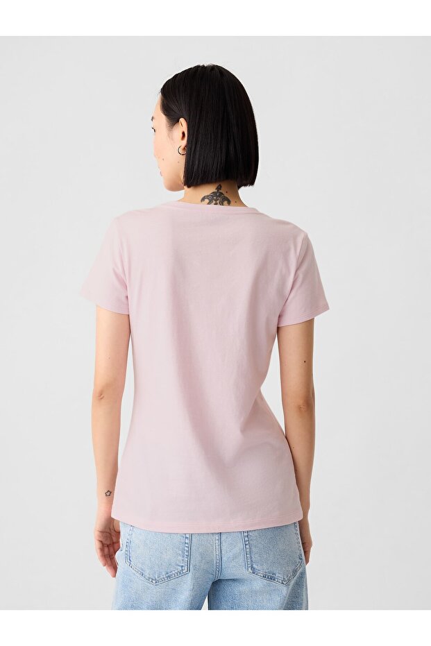 Kadın Pembe Logo T-Shirt - 5