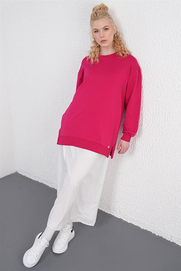 Fuchsia Basic Sweatshirt - Two Thread - 4