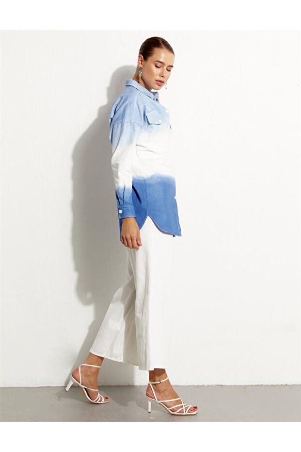 سترة الدنيم الزرقاء المتدرجة - 4