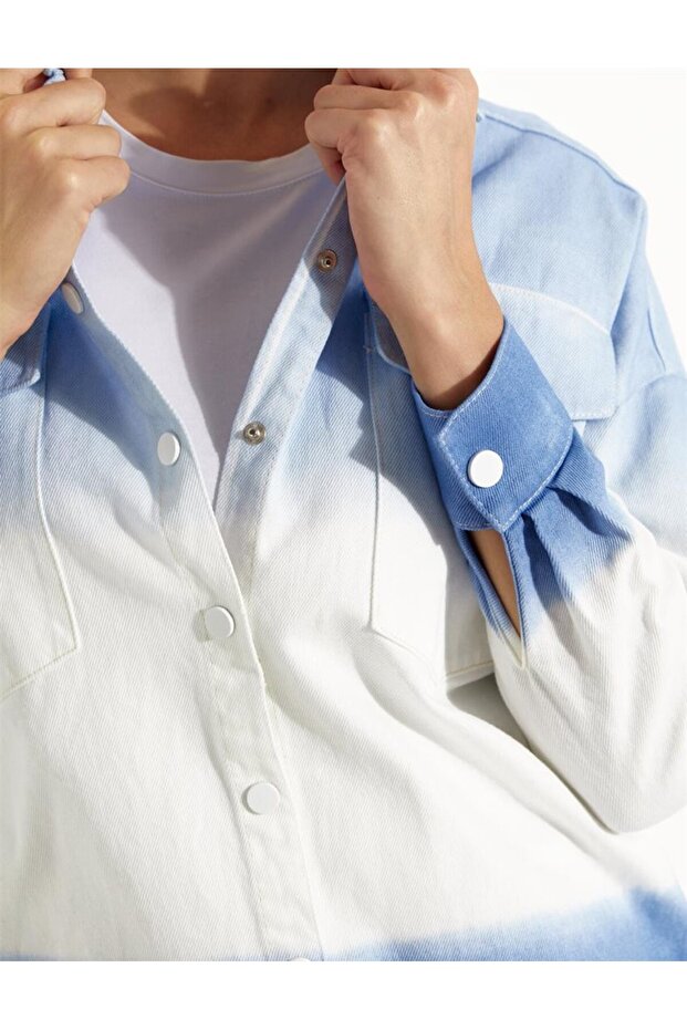 سترة الدنيم الزرقاء المتدرجة - 7