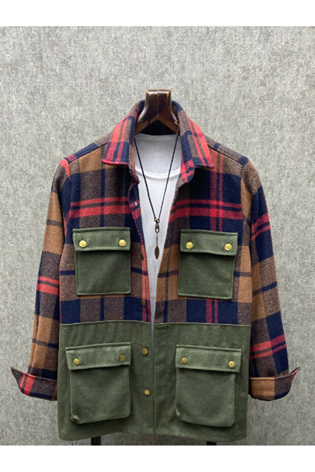 Oversize Bohem Pamuklu Oduncu Gömlek - 1