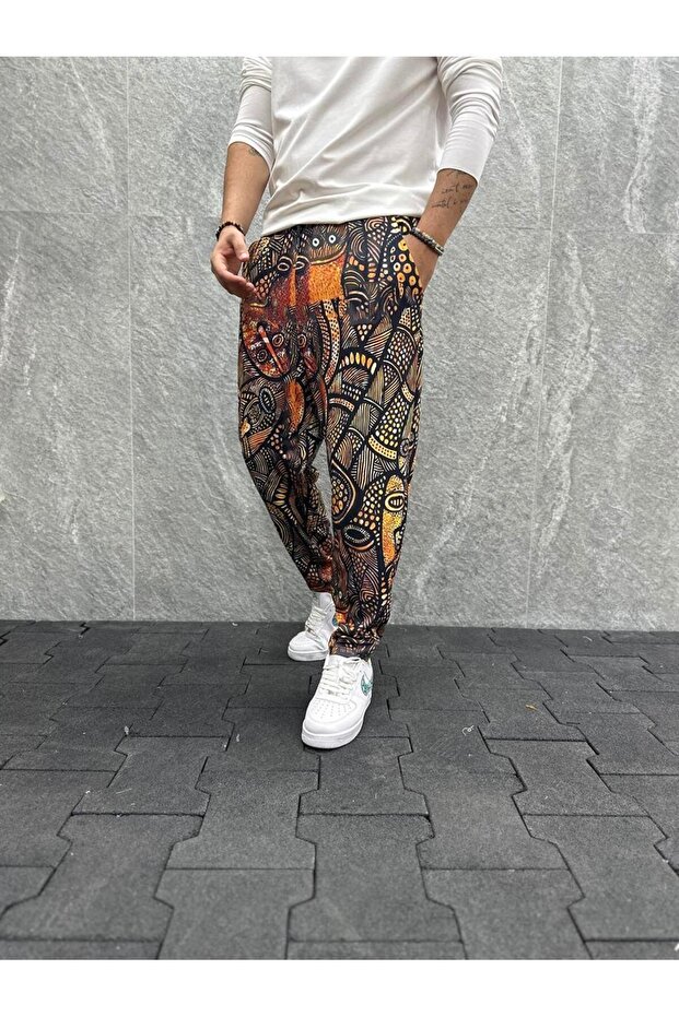 Comfortable Fit Baggy Pants with Elastic Waist