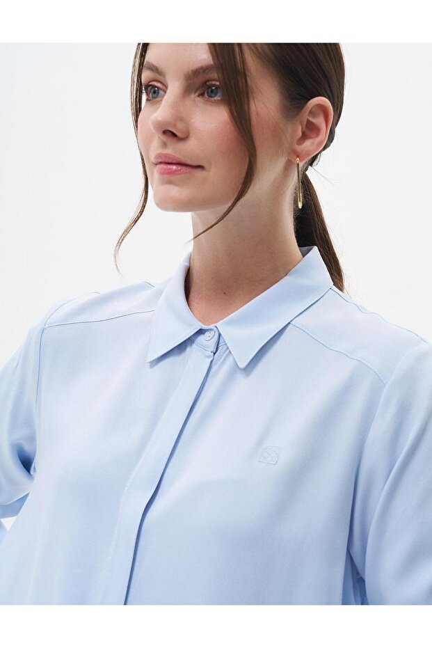 Patı Gizli Basic Tunik Buz Mavisi - 6