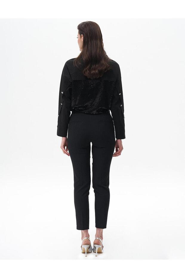 Havuç Kesim Basic Pantolon Siyah - 4