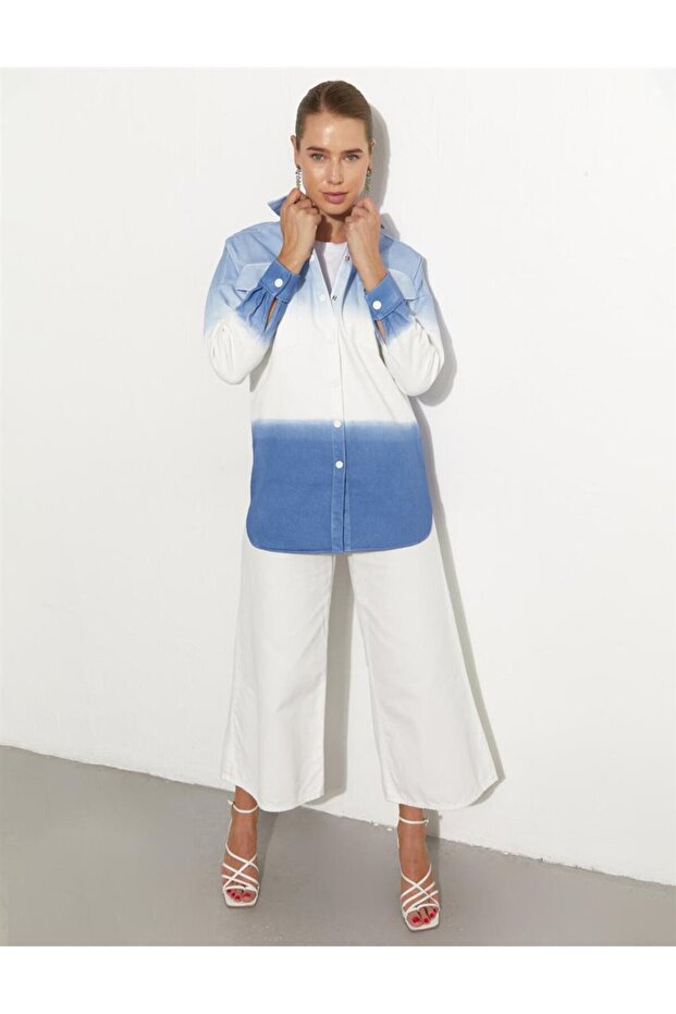 سترة الدنيم الزرقاء المتدرجة - 6