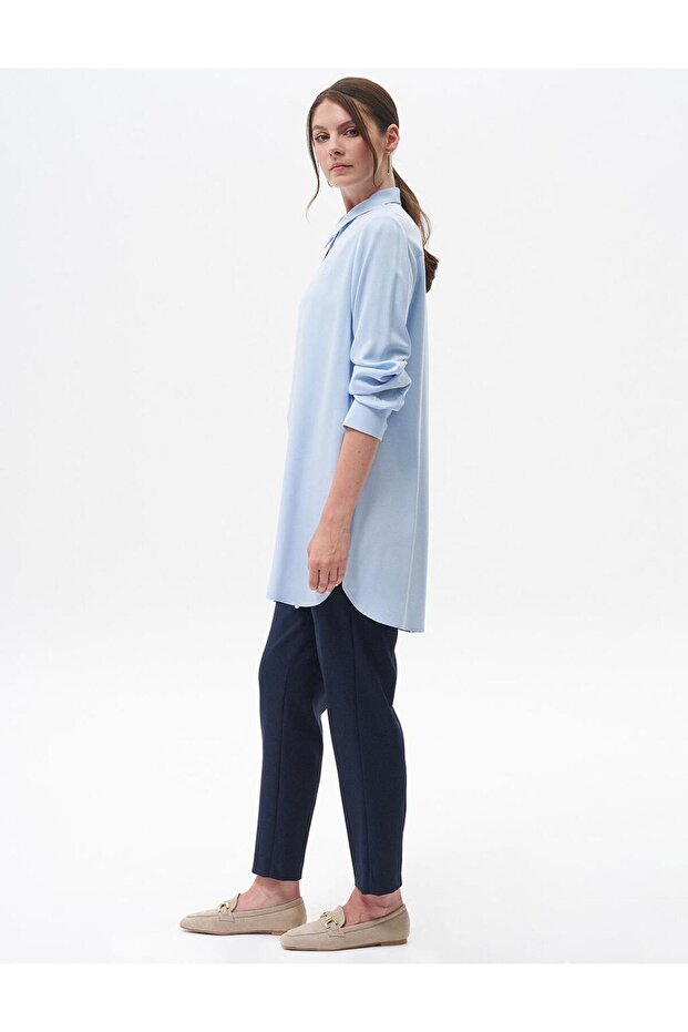 Patı Gizli Basic Tunik Buz Mavisi - 2