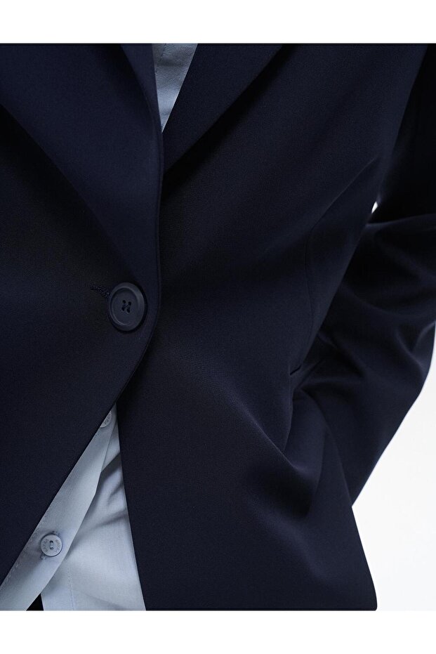 Fleto Cepli Basic Ceket Lacivert - 8