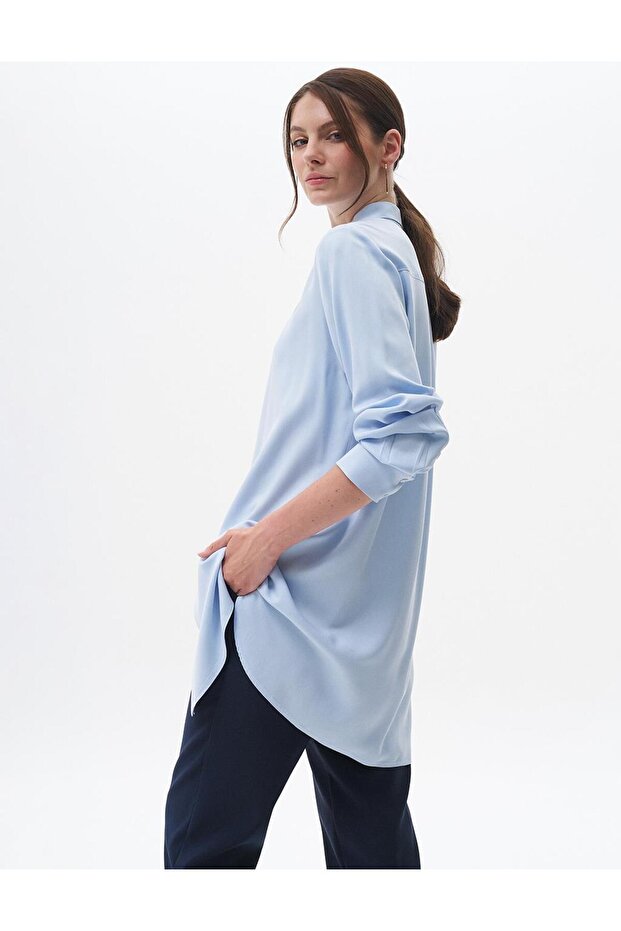 Patı Gizli Basic Tunik Buz Mavisi - 4