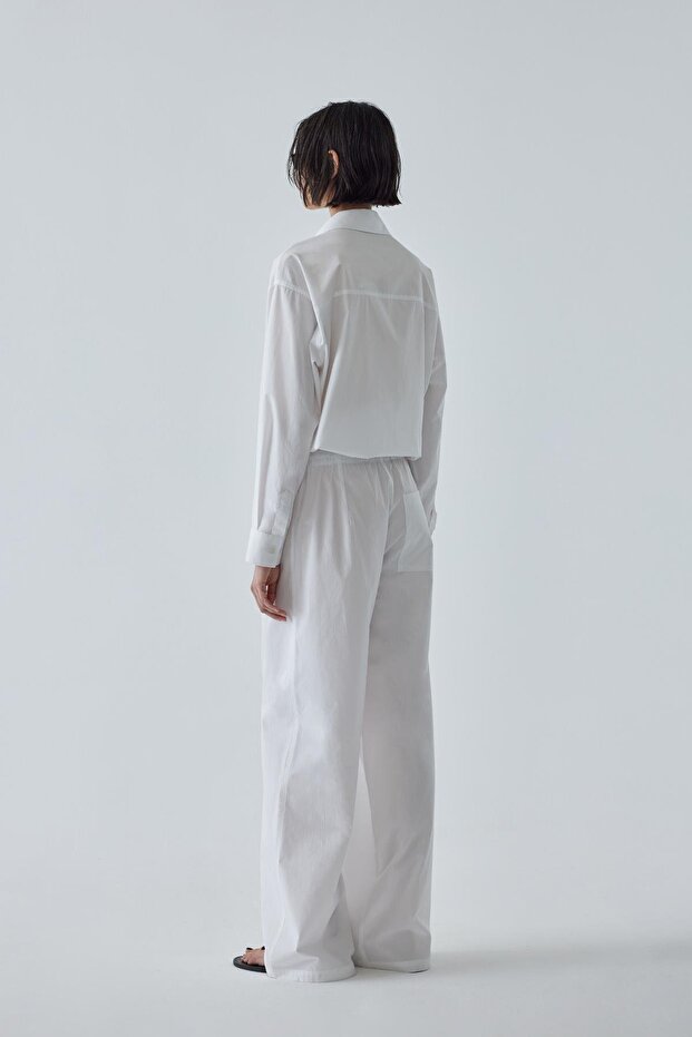 Beyaz Basic Poplin Pantolon - 6