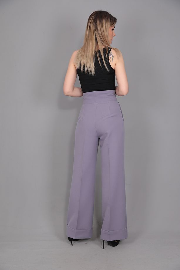 Duble Paça Yüksek Bel Pantolon-Antrasit - 5