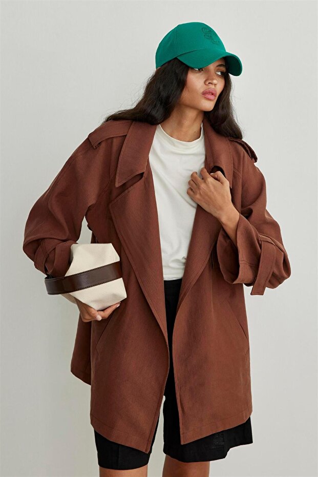 Ekru Pamuklu Basic Tişört - 3