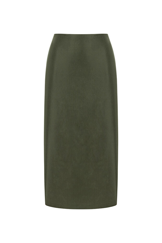 Yırtmaçlı Midi Etek - 4