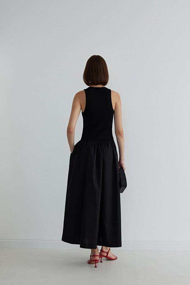 Siyah Holy Maxi Elbise - 4