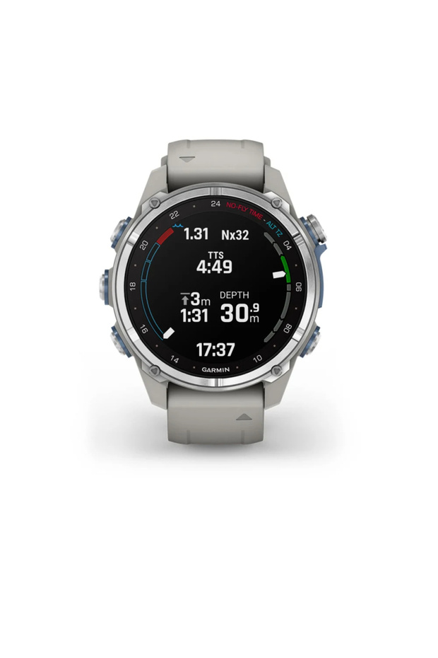 GARMIN DESCENT MK3 - 43 MM STAINLESS STEEL WITH FOG GREY SILICONE BAND