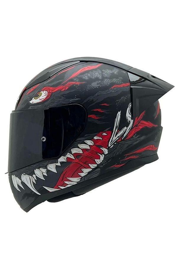 Rapıd 2 Race Kaıju Mat Siyah-kırmızı Kask - 1